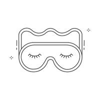Night Mask Comfortable Sleep Accessory Icon Design with Editable Stroke vector