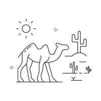 Caravan Camel Desert Icon Design vector
