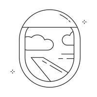 Airplane Window Scenic View Icon Design vector