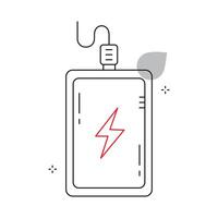 Portable Charger with USB Port Icon Design vector