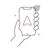 Digital Phone Navigation Map Icon Design vector