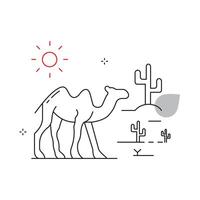 Wildlife Camel in Desert Icon Design vector