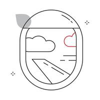 Airplane Window Horizon View Icon Design vector
