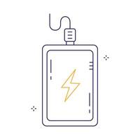 Compact External Battery for Devices Icon Design vector