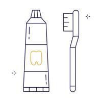Brushing Teeth Icon with Toothpaste Icon design vector