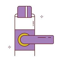 Keyless Card Lock Access Icon Design vector