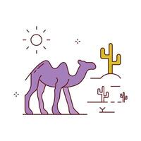 Nomadic Desert Camel Icon Design vector