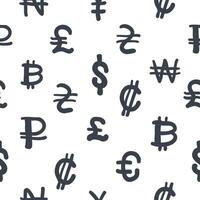 seamless pattern with currency in hand drawing style vector