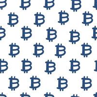 seamless pattern with bitcoin in hand drawing style vector