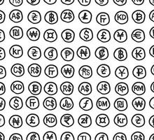 seamless pattern with currency symbols vector