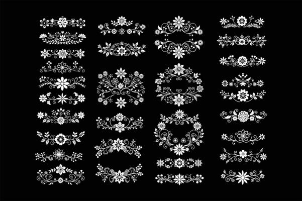 floral divider illustration design