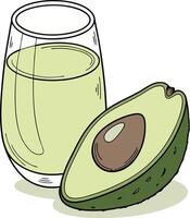 Avocado Juice and Half Avocado vector