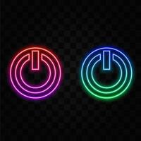 Button Button Power Neon Sign Design Template. Button On Off neon design, light banner, design element, bright night advertising, bright sign. vector