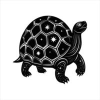 Curious Turtle Exploring Its Surrounding vector