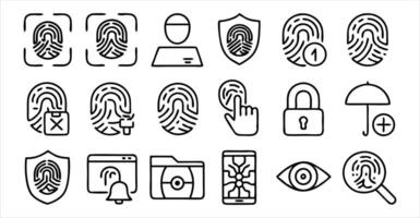 Biometric Authentication Icons vector