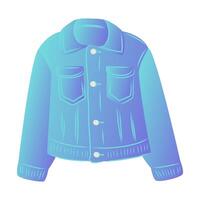Blue denim jacket icon. Element of spring and summer look. vector