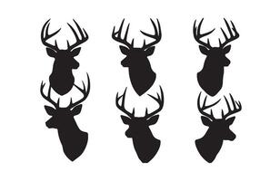 Simplified Deer Head Icons for Digital Use vector