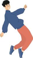 Street Dancer Pose with Cartoon Design vector