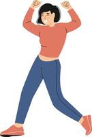 Street Dancer Pose with Flat Design vector