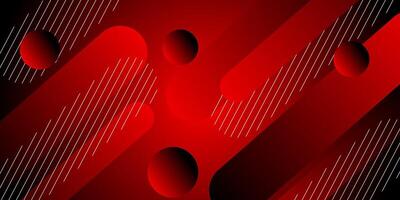 Abstract red and black gradient illustration background with simple red rectangle pattern and circles with 3D look. Dynamic background design. Eps10 vector