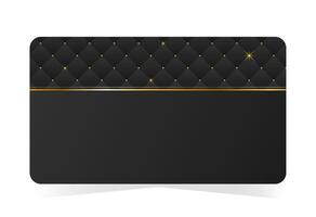 Elegant metallic gold membership VIP card design. Black leather background with copy space. illustration on transparent background vector