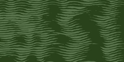 Crafted Hand drawn abstract landscape and mountains range pattern, Japanese stripe wave in brush line, engraving, wood carving style background, irregular nature inspired texture graphic in green vector