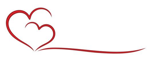 Stylized symbol of a red hearts. vector