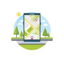 map location phone mobile vector