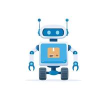 A AI Delivery Robot simple illustration vector
