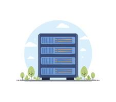 A AI Server simple illustration vector