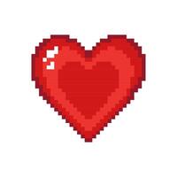 Pixel heart on white background. Hand drawn illustration. vector