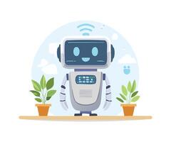 A Home Assistant Robot simple illustration vector