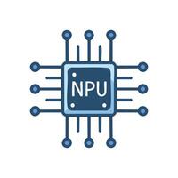 A NPU Neural Processing Unit simple illustration vector