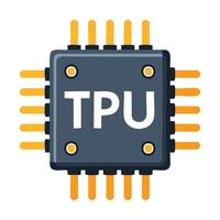 A TPU Tensor Processing Unit simple illustration vector