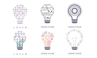 Light Bulbs Set, Modern Digital Technology, Creative Idea, Label, Badges Design Illustration vector