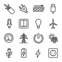 A collection of icons for various electrical devices and appliances vector