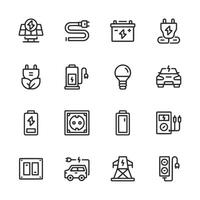 A collection of icons for various electrical and automotive devices vector