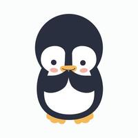 penguin raised its hand to apologize vector