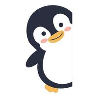 Penguin with an empty whiteboard vector