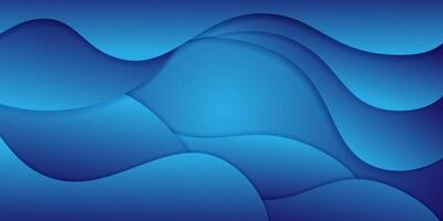 Blue gradient 3D background with geometric wave elements and shadow. Colorful blue wave design. Simple yet elegant concept. Eps10 vector