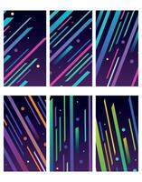 Neon Futuristic Abstract Backgrounds Set vector