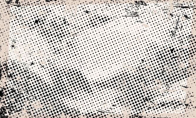 Grunge Dotted Halftone Retro Paper Print Textured Tint Frame Abstract Wallpaper