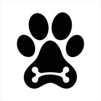 Paw Print With Bone vector
