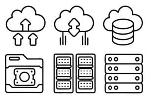 Virtual Cloud Computing Icons vector