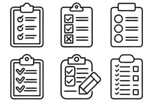 Paperwork and Records Icon Set vector