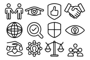 Ethical Practices Icon Pack vector