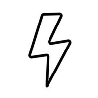 Thunderbolt flash icon. Editable stroke. Flash lightning icon vector