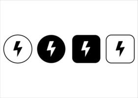 Flash lightning bolt icon set. Flash icon. Power symbol. Charge sign. vector