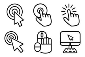 Mouse Pointer Outline Set vector