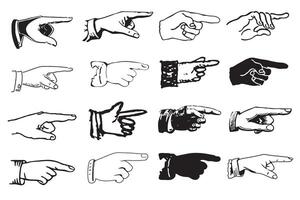 Pointing hands set. Pointing symbols. vector
